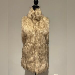 Faux Fur Vest in Tan